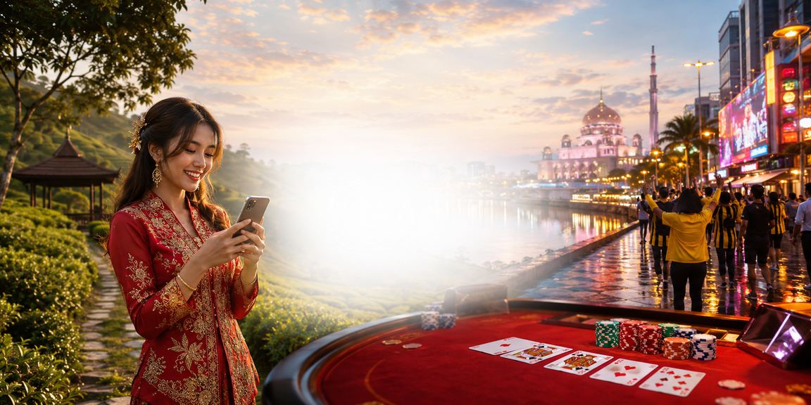 Permainan baccarat dalam talian dengan suasana Putrajaya moden